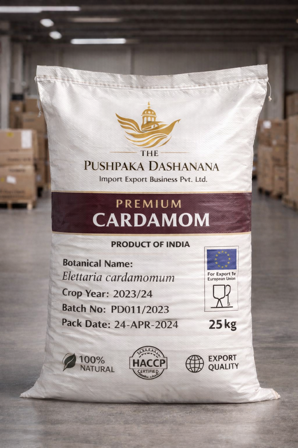 Cardamom 25kg export carton
