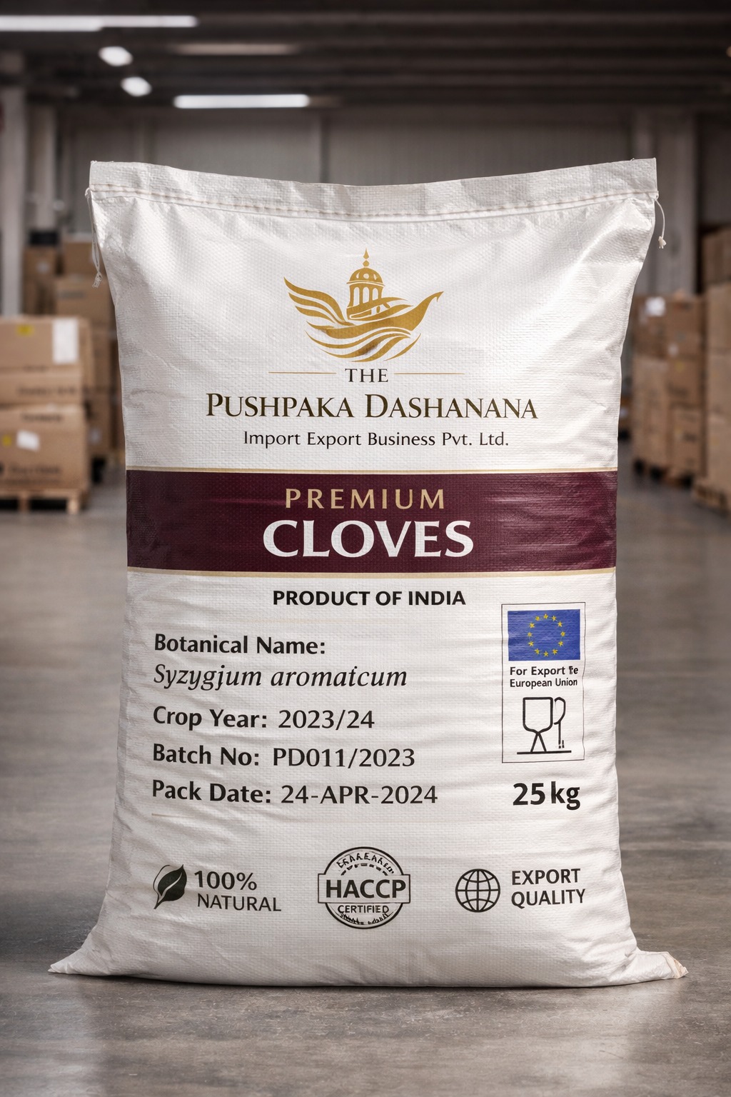 Cloves 25kg export pack